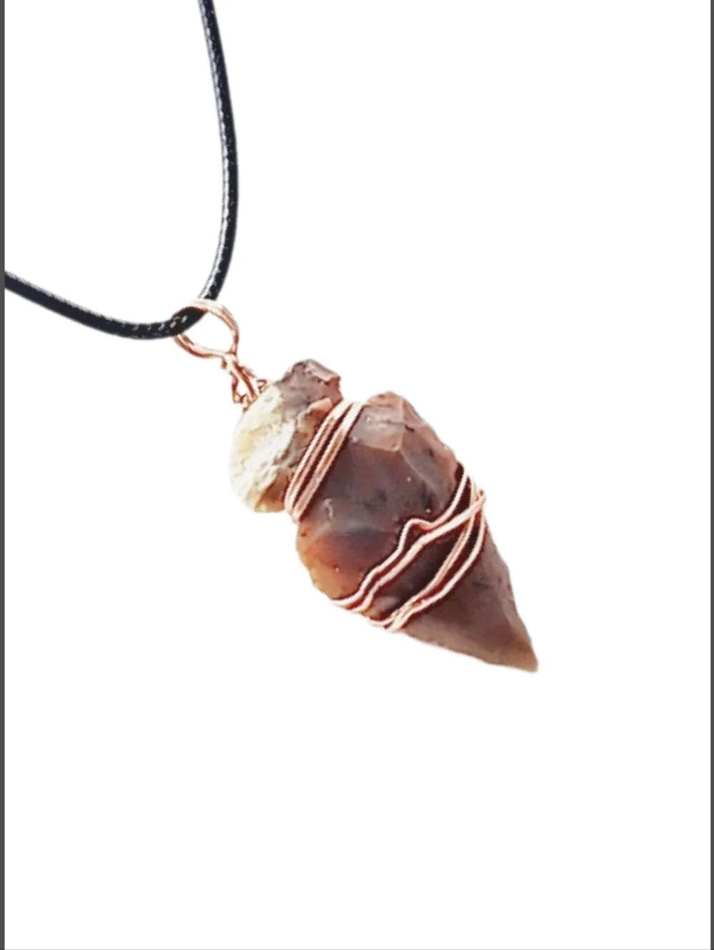 Genuine Fossilized Shark Tooth Pendant with Black Cord Necklace NWOT